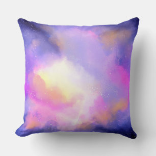 Coussin Design cool aquarelle avec nuages surréalistes
