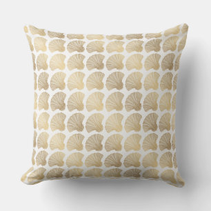 Coussin Design Coquillage Or Luxe