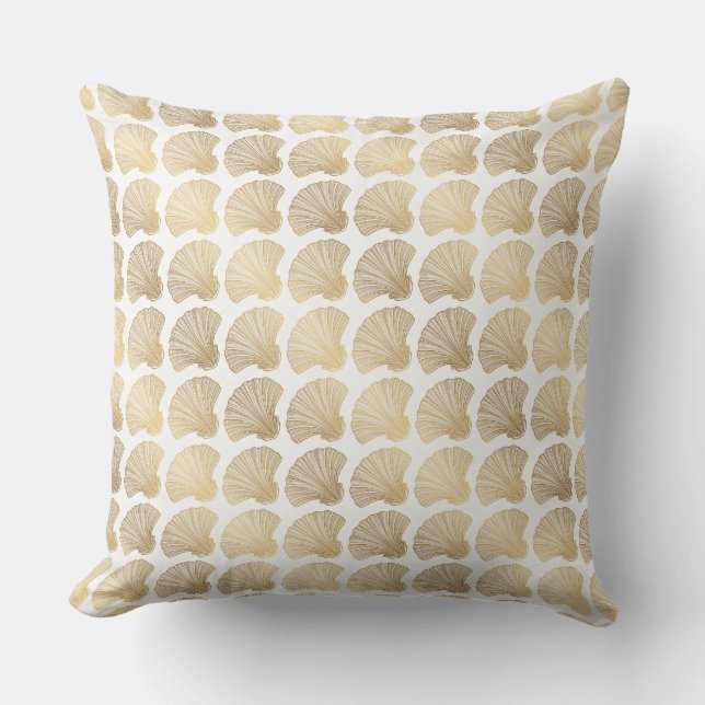 Coussin Design Coquillage Or Luxe (Recto)
