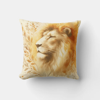 Coussin Design d'aquarelle de Lion Majestic