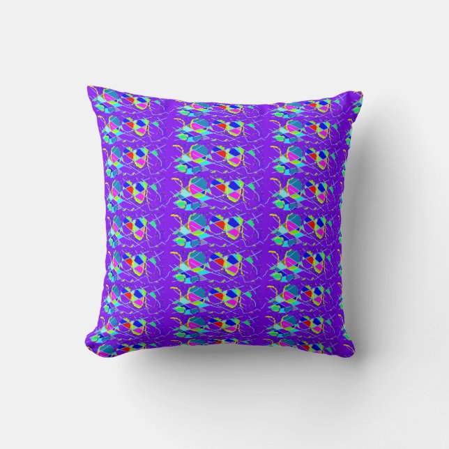 Coussin Design d'art à motifs bleus d'oreiller (Recto)