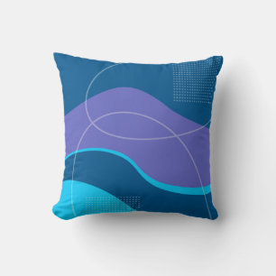 Coussin Design d'art Abstrait bleu et Lilac