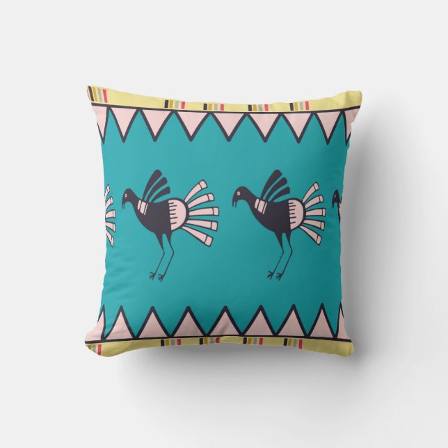 Coussin design d'art africain Abstrait. Trib dessiné à la  (Recto)