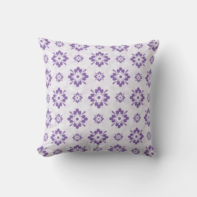 Coussin Design d'art floral pourpre (Recto)