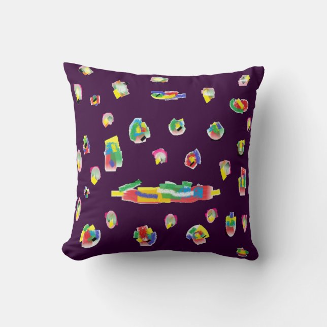 Coussin Design d'art rose et violet de qualité brillante (Recto)