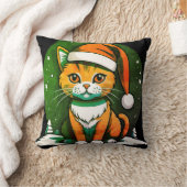 Coussin Design de chat de Noël : Style de vacances mignon (Couverture)