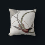 Coussin Design de colibri artistique gris | Vert<br><div class="desc">L'oreiller élégant à jetons présente un design artistique dans une palette de couleurs grises. Un design artistique avec un joli colibri comme point focal avec des accents rouges et verts muets sur un arrière - plan abstrait neutre avec composition de cercle géométrique gris avec des touches d'or. Ce design élégant...</div>