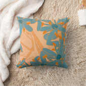 Coussin Design de feuille contemporain pêche (Couverture)