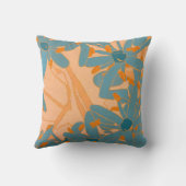 Coussin Design de feuille contemporain pêche (Verso)