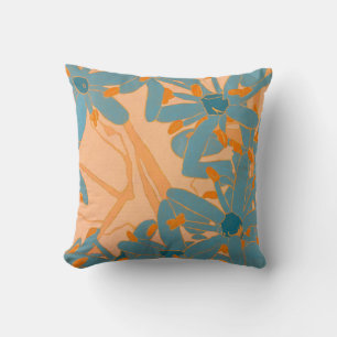 Coussin Design de feuille contemporain pêche