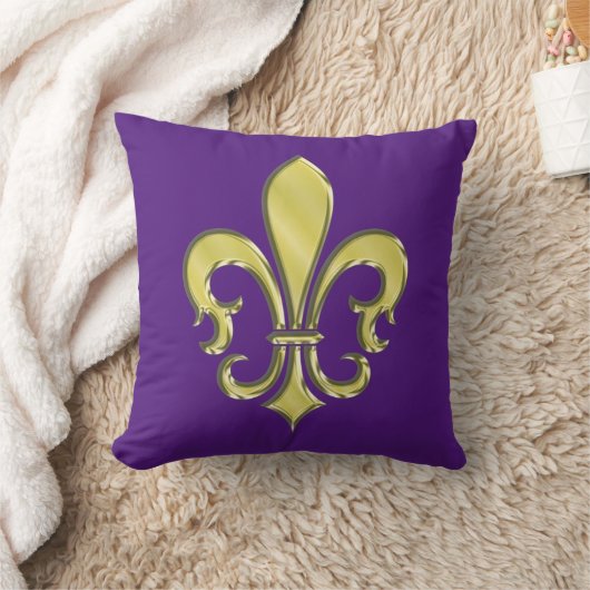 Coussin Design de Fleur de Lis de Mardi Gras Cool (Couverture)