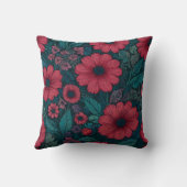 Coussin Design de fleurs rouges (Verso)