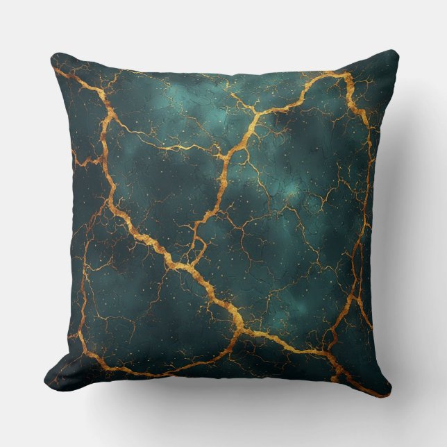 Coussin Design de luxe abstrait de résilience Kintsugi dor (Recto)
