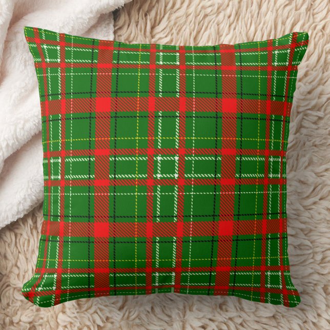 Coussin Design de Motif de Noël Tartan vert (Créateur téléchargé)