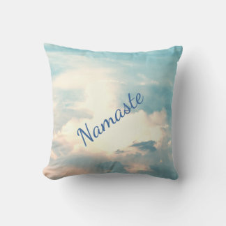 Coussin Design de Namaste Spirituel Bleu / Blanc
