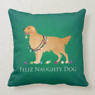Coussin Design de Noël Golden Retrior