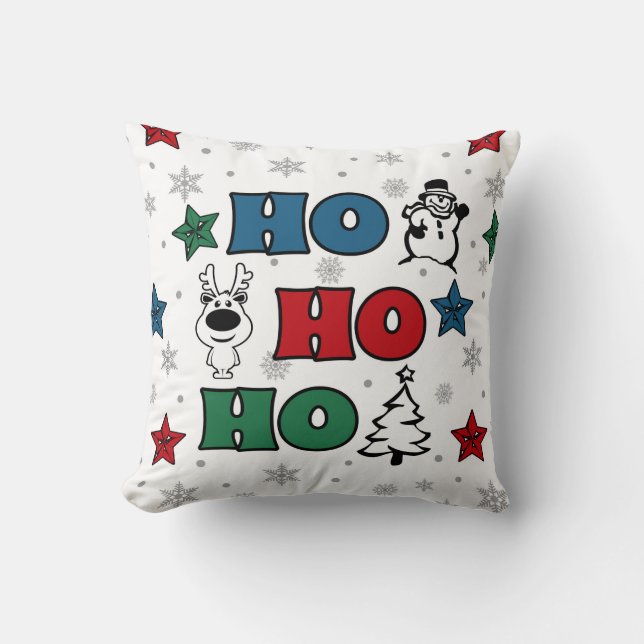Coussin Design de Noël Ho-Ho-Ho (Recto)