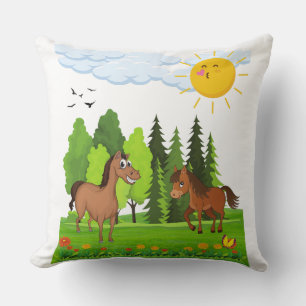Coussin Design de petits chevaux pour les enfants