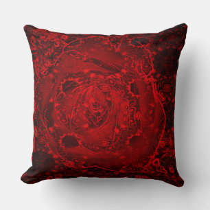 Coussin Design de rose rouge profonde