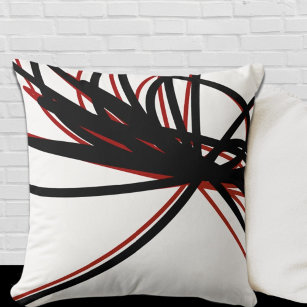 Coussin Design de ruban Abstrait rouge et noir