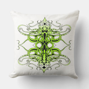 Coussin Design de tatouage Tribal Personnalisé Vert