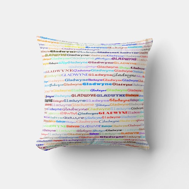 Coussin Design de texte Gladwyne II Pilote (Recto)