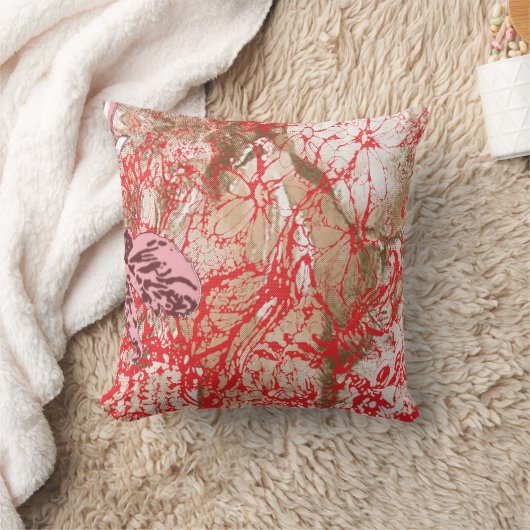 Coussin Design de tissu rouge vif avec plancher complexe (Couverture)