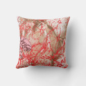 Coussin Design de tissu rouge vif avec plancher complexe (Verso)