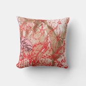 Coussin Design de tissu rouge vif avec plancher complexe (Recto)
