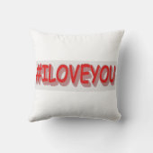 Coussin Design d'expression mignon "#ILOVEYOU". Acheter ma (Verso)