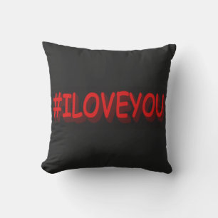 Coussin Design d'expression mignon "#ILOVEYOU". Acheter ma