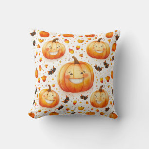 Coussin Design d'illustration citrouille d'Halloween