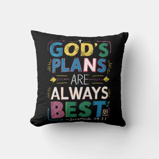 Coussin Design Divin : Les Plans De Dieux Sont Toujours Me (Recto)