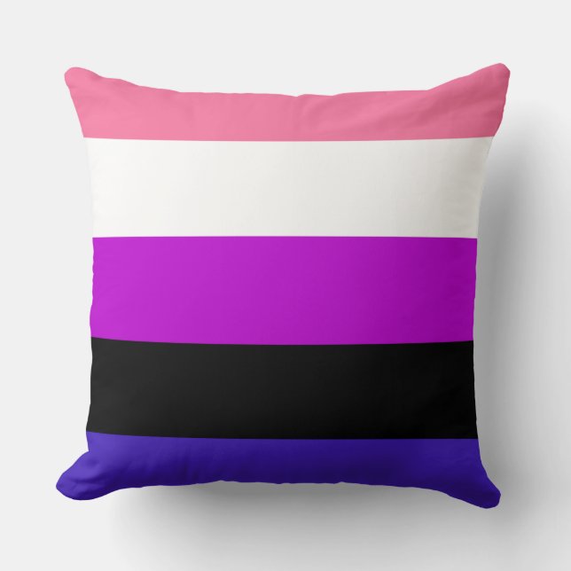 Coussin Design du drapeau de la fierté du genre (Recto)