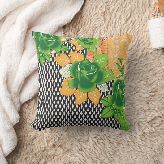 Coussin design d'un mur vert et jaune suspendu (Couverture)