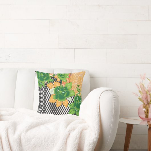 Coussin design d'un mur vert et jaune suspendu (Canapé)