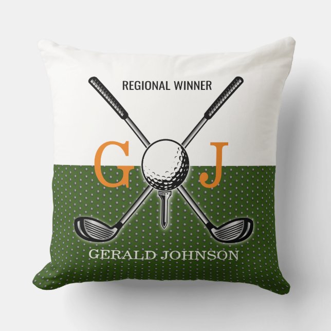 Coussin Design élégant de monogramme de golf (Recto)