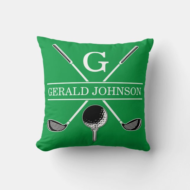 Coussin Design élégant de monogramme de golf (Recto)