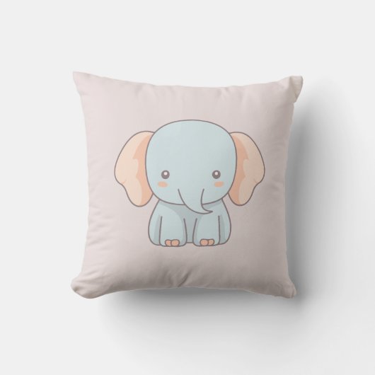 Coussin design Eléphant mignon (Recto)