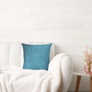 Coussin Design en cuir tendance Moyen Bleu Faux