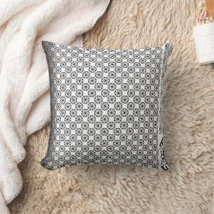 Coussin Design en tissu noir et blanc avec complexe