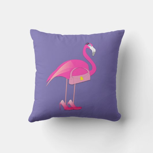 Coussin Design Flamant rose rose - Jeu d'oreiller (Verso)