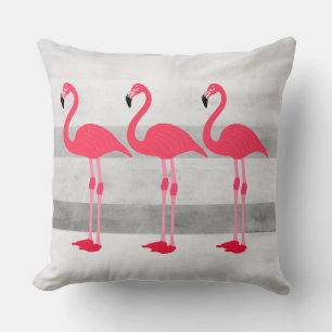 coussin design flamingo rose et gris mignon