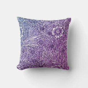 Coussin Design floral complexe dans les tons violets et bl