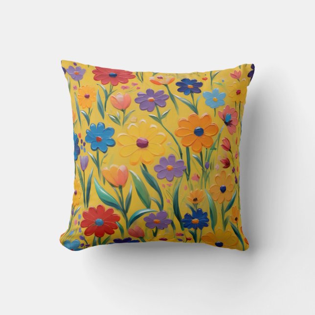 Coussin Design floral de printemps (Recto)