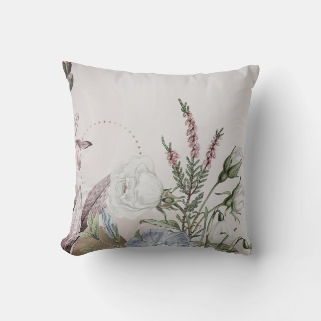 Coussin Design floral moderne gris clair (Recto)
