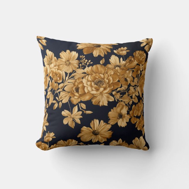 Coussin Design floral or élégant (Recto)
