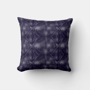 Coussin Design Fractal bleu profond étonnant