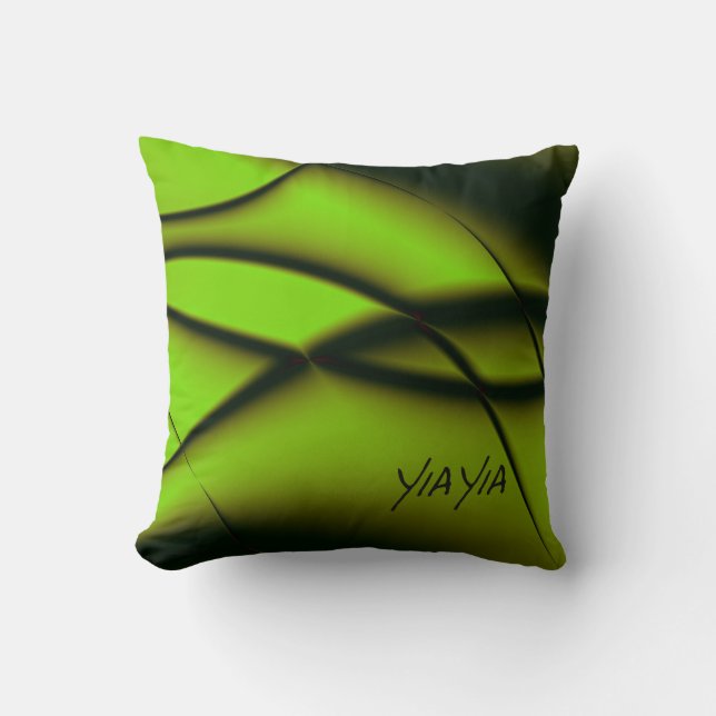Coussin Design Fractal Vert Simple YiaYia Jeu d'oreiller (Recto)