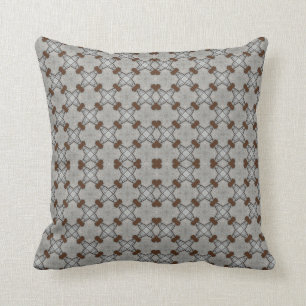 Coussin Design géométrique gris et Brown